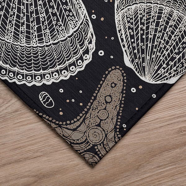 Surfside Black 8 ft. x 10 ft. Geometric Indoor/Outdoor Area Rug