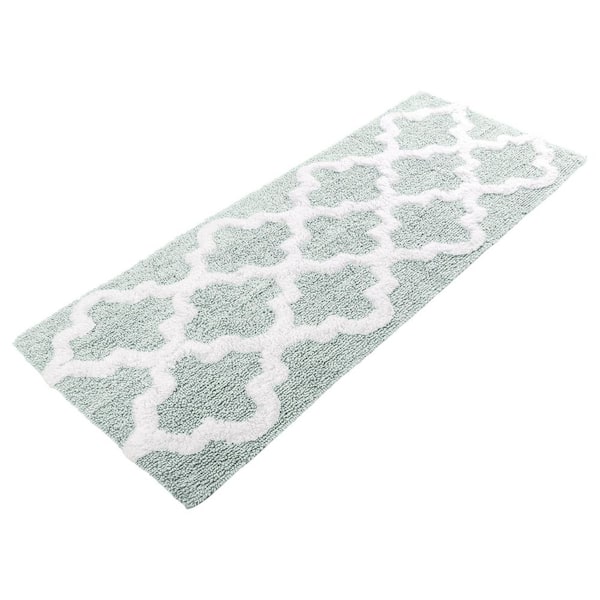 Lavish Home Trellis Seafoam 24 in. x 60 in. Bathroom Mat