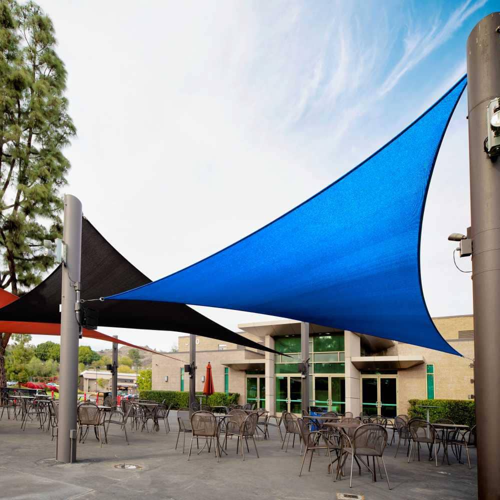 Blue Polyethylene 8' x 8' x 8' Triangle Sun Shade Sail