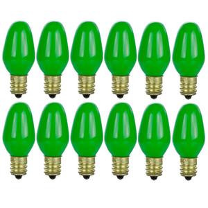 7-Watt C7 Night Light Colored Incandescent Green Light Bulb (12-Pack)