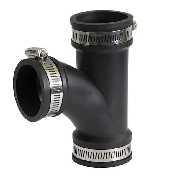 The Plumber S Choice 1 1 2 In PVC Flexible Tee Coupling With Stainless