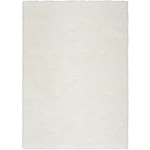 Pacific Shag Ivory 5 ft. x 7 ft. Solid Contemporary Area Rug
