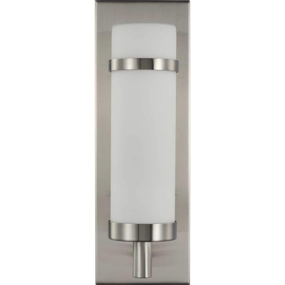 Hartwick Brushed Nickel Wall Sconce with Etched Opal Glass