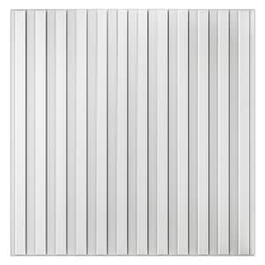 Slat Fluted Design 0.04 in. x 19.7 in. x 19.7 in. White Square Edge Decorative 3D Wall Paneling (12 Pack)