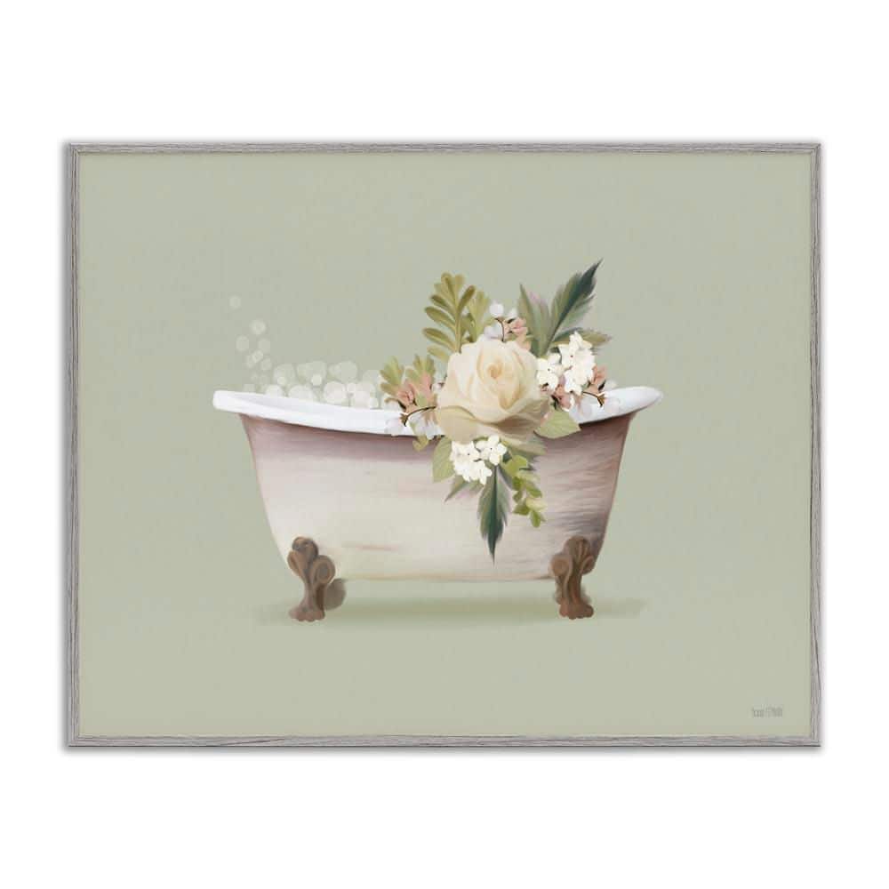 Floral Rose Tub by House Fenway Gray Framed Nature Giclee Art Print 16 in. x 20 in. price history on PriceWatchPro