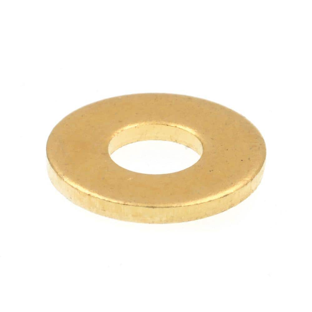 Prime-Line #6 x 5/16 in. O.D. SAE Solid Brass Flat Washers (100-Pack)