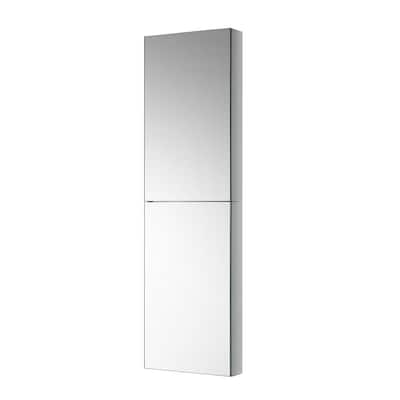 15 in. W x 52 in. H x 5 in. D Frameless Recessed or Surface-Mounted Bathroom Medicine Cabinet