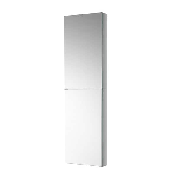 Fresca 15 in. W x 52 in. H x 5 in. D Frameless Recessed or Surface-Mounted Bathroom Medicine Cabinet
