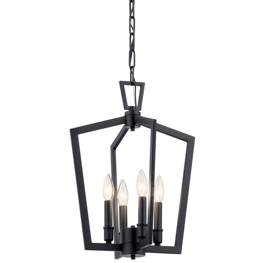 Abbotswell Black 19" 4-Light Open Cage Pendant