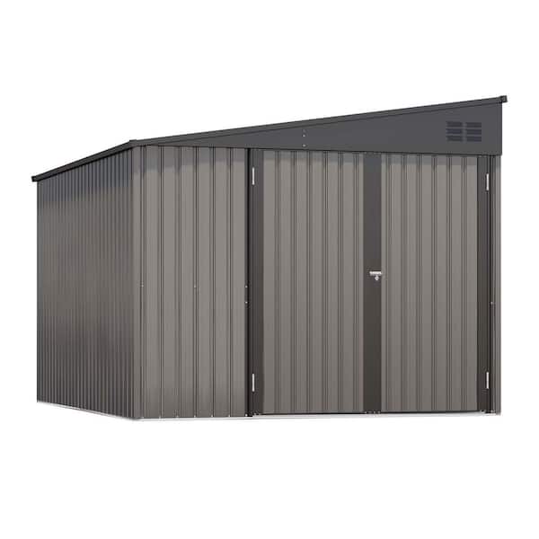 8 ft. W x 10 ft. D Gray Metal Shed with Vents (80 sq. ft.)
