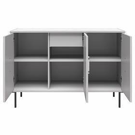 Dove Gray 3-Door Accent Cabinet with Faux Marble Top