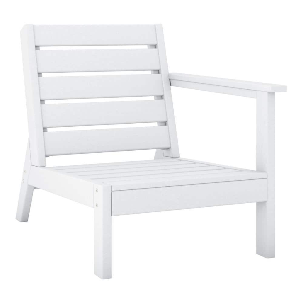 Birchwood Outdoor Patio Deep Seating HDPE Lounge Chair with Right Facing Arm in White price history on PriceWatchPro
