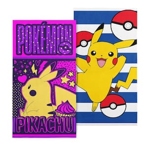 Pokemon Sweet Sumr Pika Beach Pika 2PK Cotton/Polyester Blend Graphic Beach Towel Set