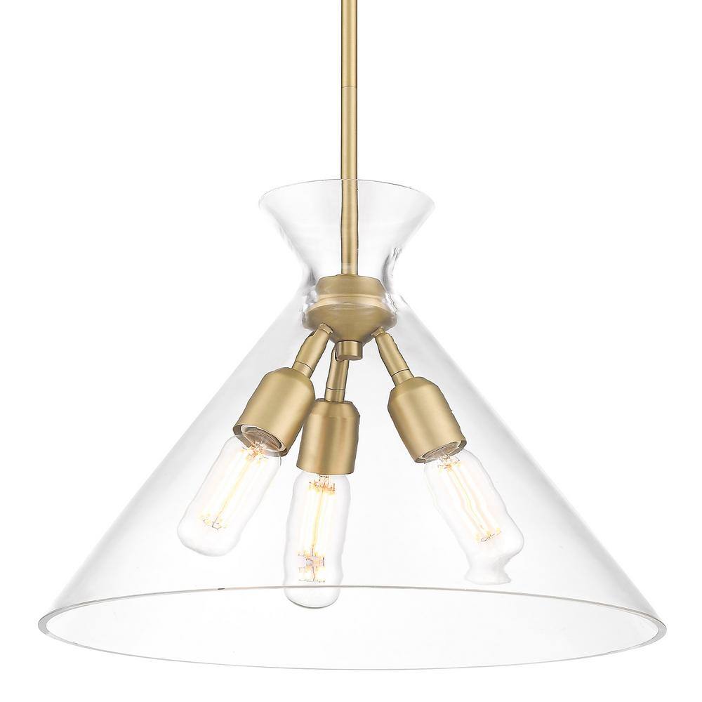 Elegant Malta Brushed Champagne Bronze Pendant Light with Clear Glass
