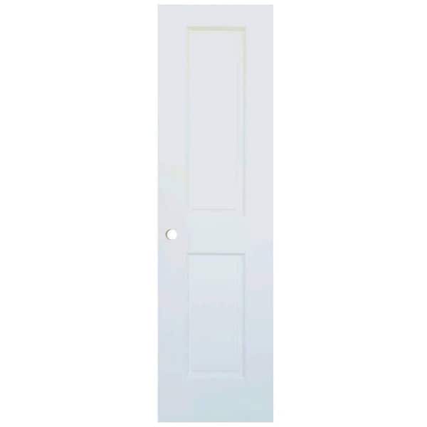 80 in. H x 18 in. W Colonial 2-Panel White Solid Core Wood Interior Door Slab with Bore Hole
