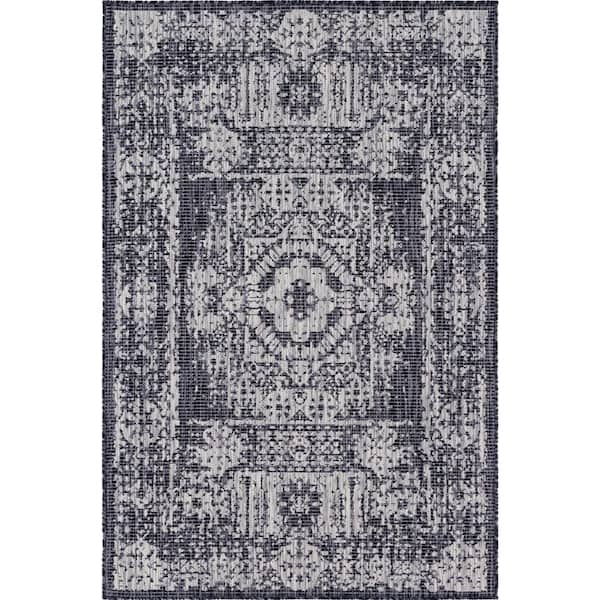 Charcoal Timeworn Outdoor 4 ft. x 6 ft. Area Rug
