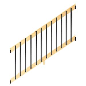 6 ft. Southern Yellow Pine Stair Rail Kit with Aluminum Rectangular Balusters