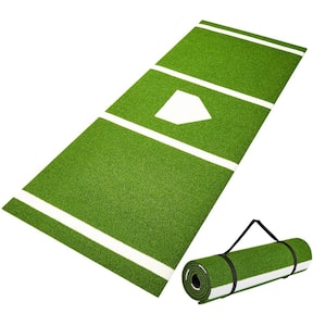 Baseball Softball Hitting Batting Mat 10 x 3.8 ft. Indoor/Outdoor Softball Mat Portable Practice Mat, Green