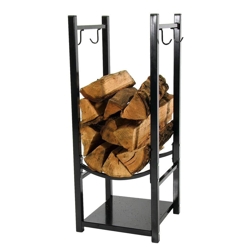 Sunnydaze 32 in. Indoor/Outdoor Fireside Log Rack with Tool Holders