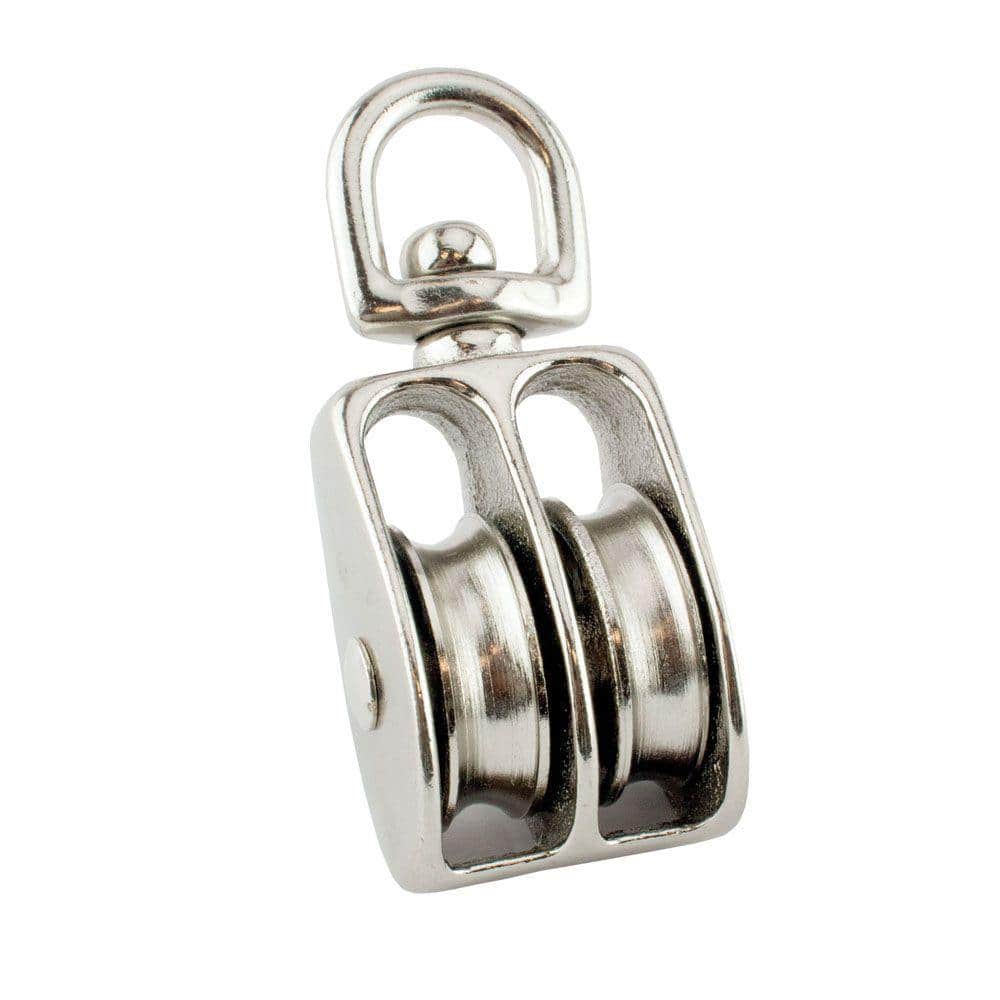 Everbilt 11/2 in. Nickel Plated Swivel Double Pulley 55774 The Home