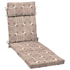 21.5 in. x 29 in. Chili Medallion Outdoor Chaise Lounge Cushion
