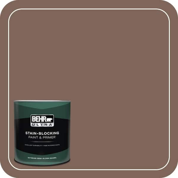 BEHR ULTRA 1 qt. Home Decorators Collection #HDC-AC-05 Cocoa Shell Semi-Gloss Enamel Exterior Paint & Primer