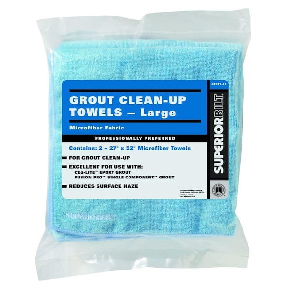 Custom Building Products SuperiorBilt 27 in. x 52 in. Microfiber Grout Clean-Up and Sealer Towels (2 Pieces / Bag)