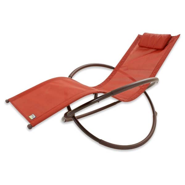 RST Brands Orbital Sling Patio Lounger Chaise in Orange