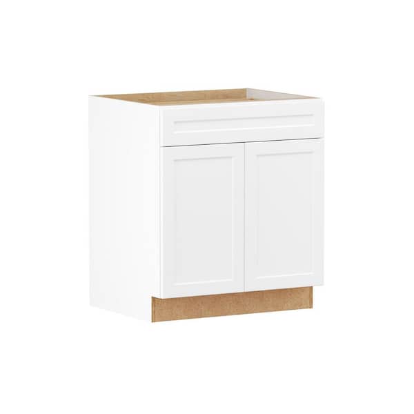 Designer Series Melvern 30 in. W x 24 in. D x 34.5 in. H Assembled Shaker Base Kitchen Cabinet in White