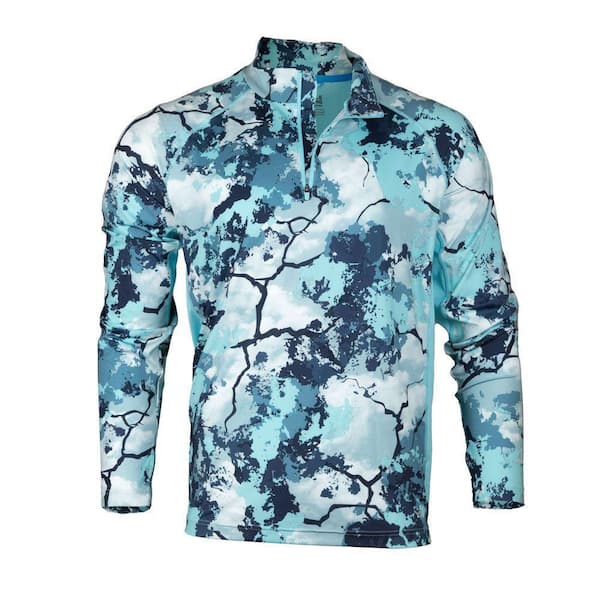 MOBILE COOLING Men's Small King's Ultra Camo Aqua 1/4 Zip Longleeve Cooling Shirt MCMT07460223 - The Home Depot MOBILE COOLING Men's Small King's Ultra Camo Aqua 1/4 Zip Longleeve Cooling Shirt MCMT07460223 - The Home Depot