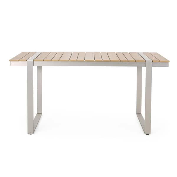 Miscool Anky Natural Rectangular Acacia Wood 30 in. H Expandable Outdoor Dining Table