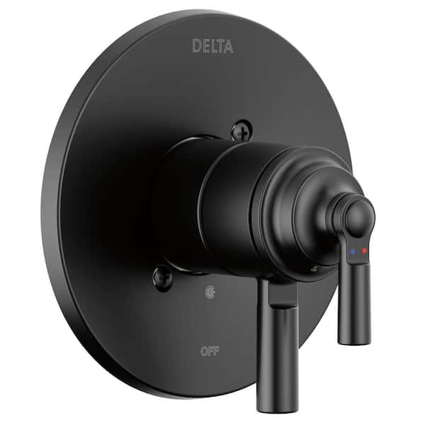 Delta Saylor 1-Handle Wall Mount Valve Trim Kit in Matte Black (Valve ...