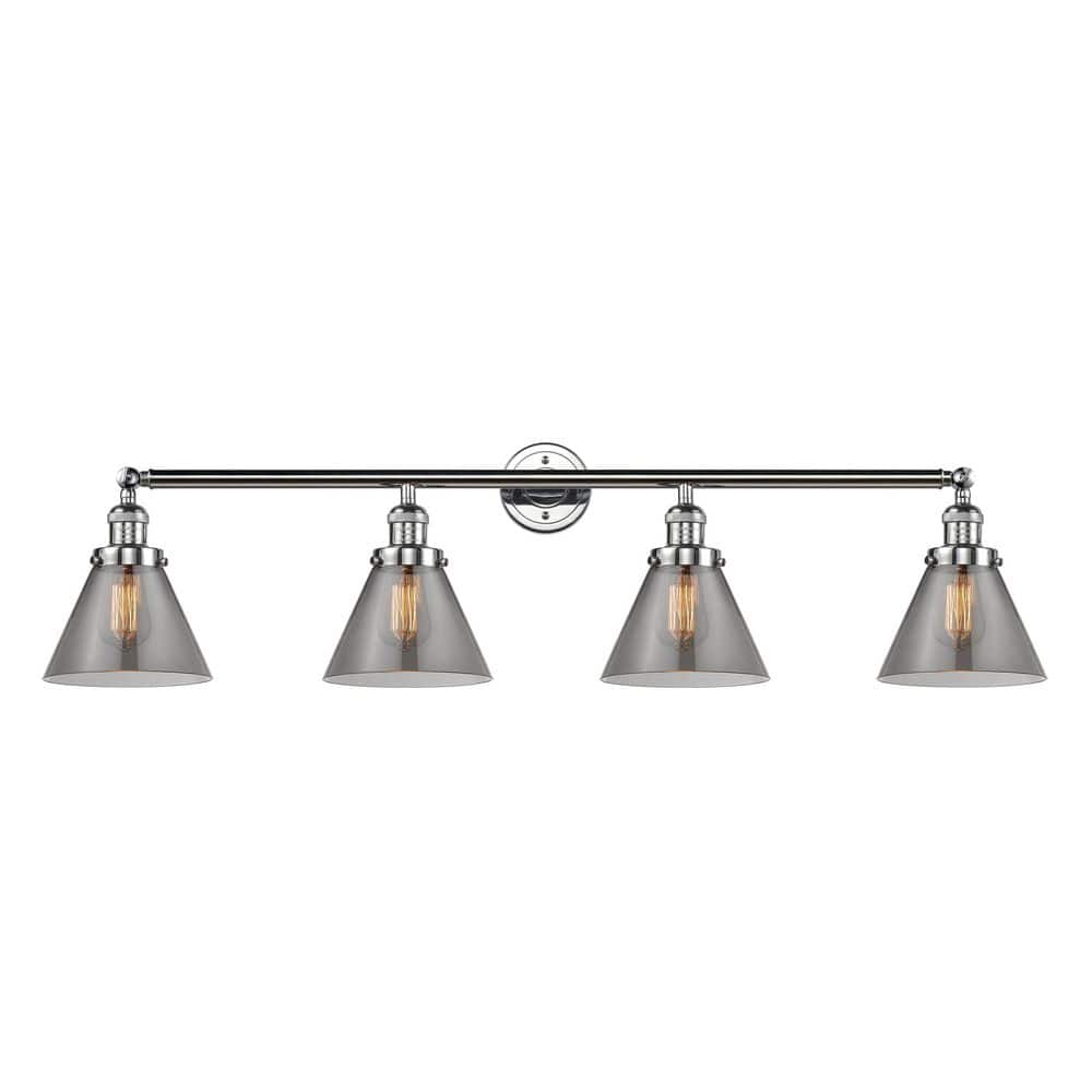 Cone 43.75 in. 4-Light Polished Chrome Vanity Light with Glass Shade price history on PriceWatchPro