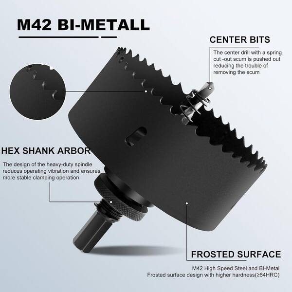 KATUR 71mm Diameter Hole Saw Set, HSS Bi-Metal Hole Saw Drill Bits Cut - View #14