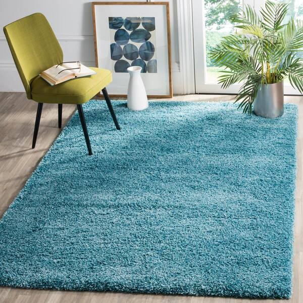 Turquoise Rug, Blue Area Carpet, Plain Blue Rug