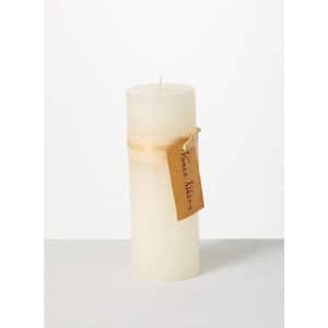 9 in. Melon White Timber Pillar Candle