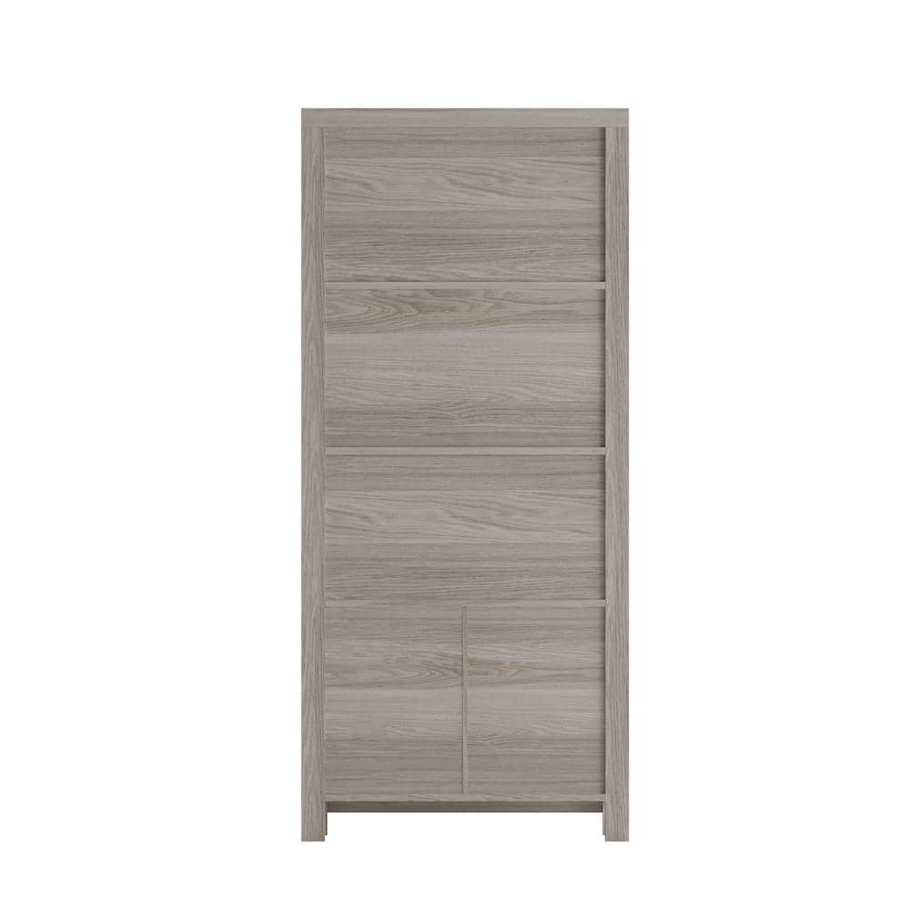 Martha Stewart 68" Gray Wood Shaker Bookcase with Storage Cabinet