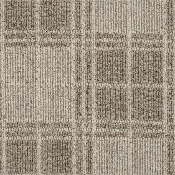 Natural Harmony 6 in. x 6 in. Patttern Carpet Sample - Checkerboard - Color - Silt/Ivory
