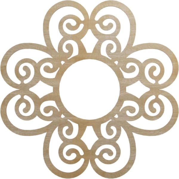 0.375 in. x 38 in. x 38 in. Wood Medallion Moulding