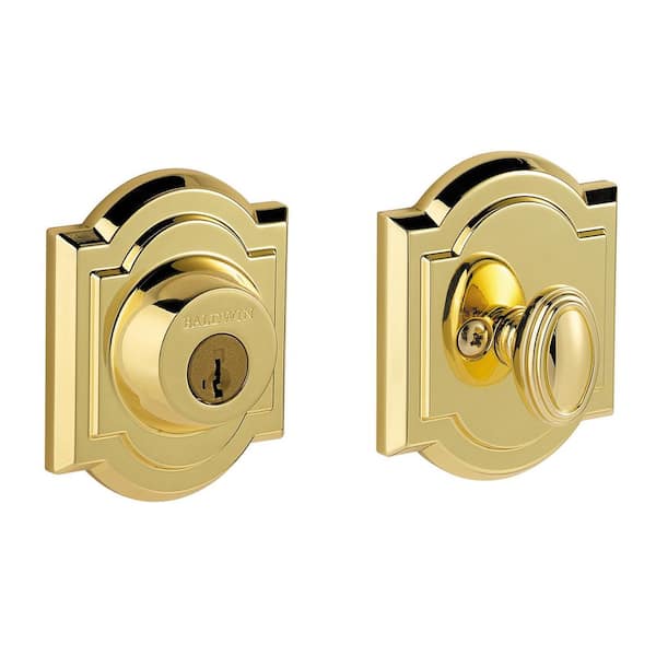 Baldwin Prestige Polished Brass Single Cylinder Arched Deadbolt