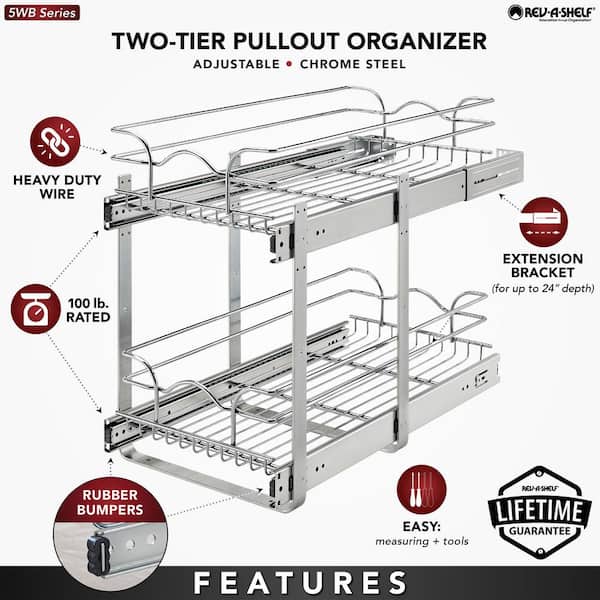 Rev-A-Shelf Two-Tier Under Sink Steel Wire Pullout Organizer