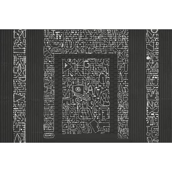 A-Street Prints 108 in. x 162 in. BKLYN Bank Entrance Black Wall Mural