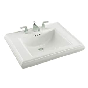 Memoirs 5-3/8 in. Ceramic Pedestal Sink Basin in White with Overflow Drain