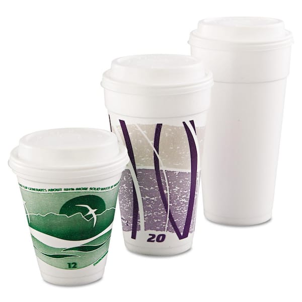 12-20 Ounce White Plastic Dome Sipper Lids For Ripple Paper Cups