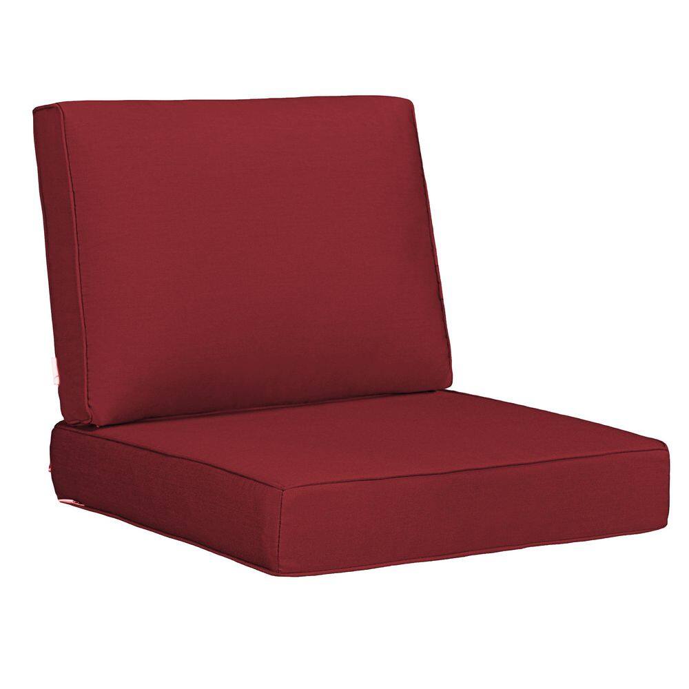 23 in. x 24 in. 19 in. x 23 in. 2-Piece Deep Seat Rectangle Outdoor Lounge Chair Cushion/Back Pillow Set in Red price history on PriceWatchPro