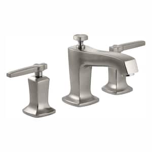Margaux 8 in. Widespread 2-Handle Low-Arc Bathroom Faucet with Lever Handles in Vibrant Brushed Nickel