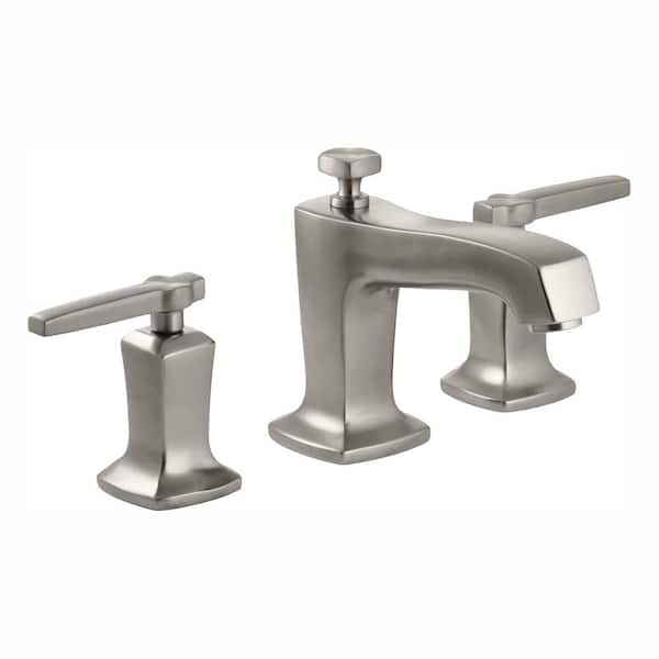 KOHLER Margaux 8 in. Widespread 2-Handle Low-Arc Water-Saving Bathroom Faucet in Vibrant Brushed Nickel