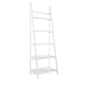 Breville 72 in. H White Wood Ladder Bookcase with 5-Shelves