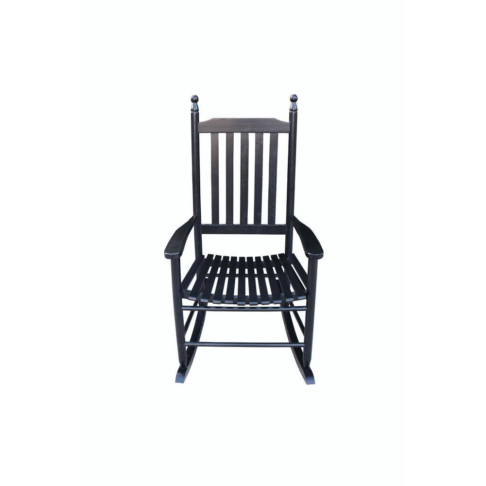 Angel Sar Black Wood Outdoor Rocking Chair, Set of 1 TERZ6461 - The ...