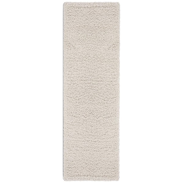 Ottomanson Luxury Collection Solid Non Slip Bath Runner Rug, 2'2 x 6', Beige